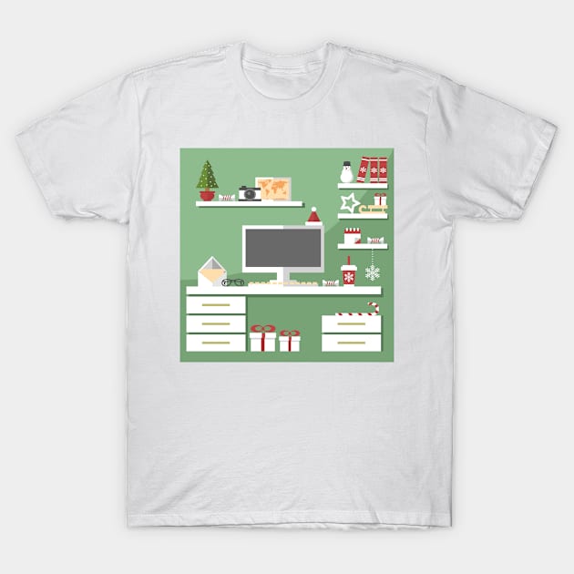 Christmas workstation T-Shirt by SooperYela